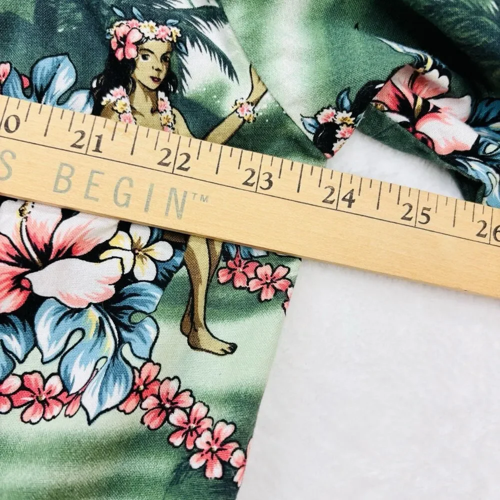 Vintage Aloha Republic Hula Girls Hawaiian Shirt Size Large Made In Hawaii USA - Picture 12 of 14